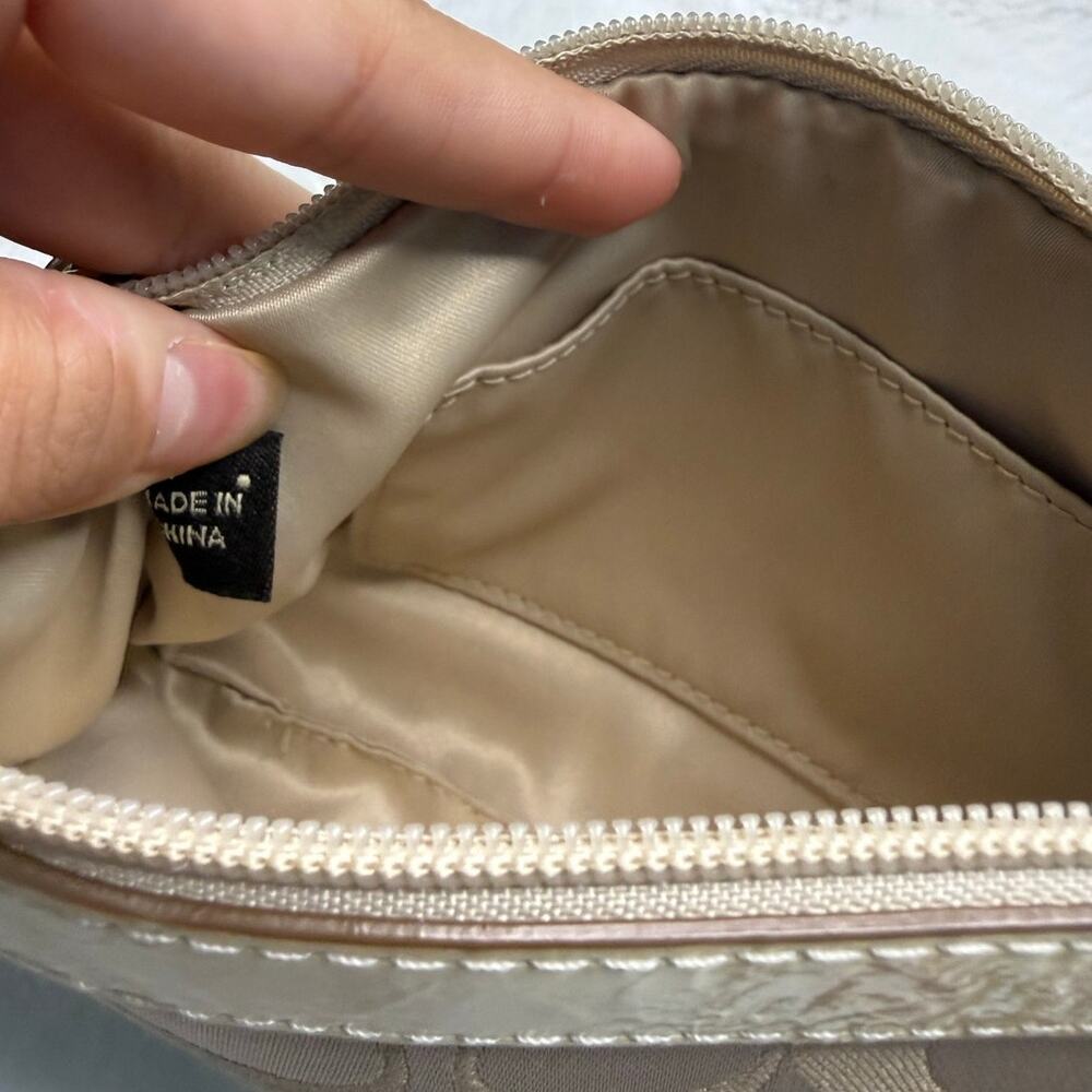 COACH Tan Signature Canvas Flower Wristlet - Picture 9 of 9